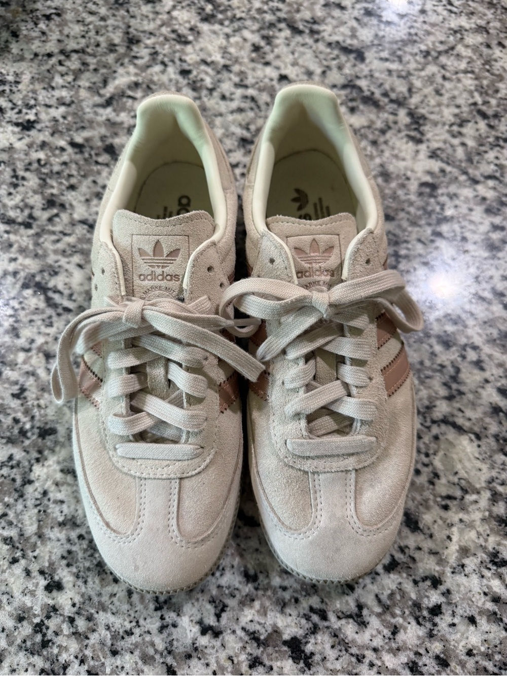 adidas Samba Sneakers Cream with Light Pink Stripes - Picture 3 of 4